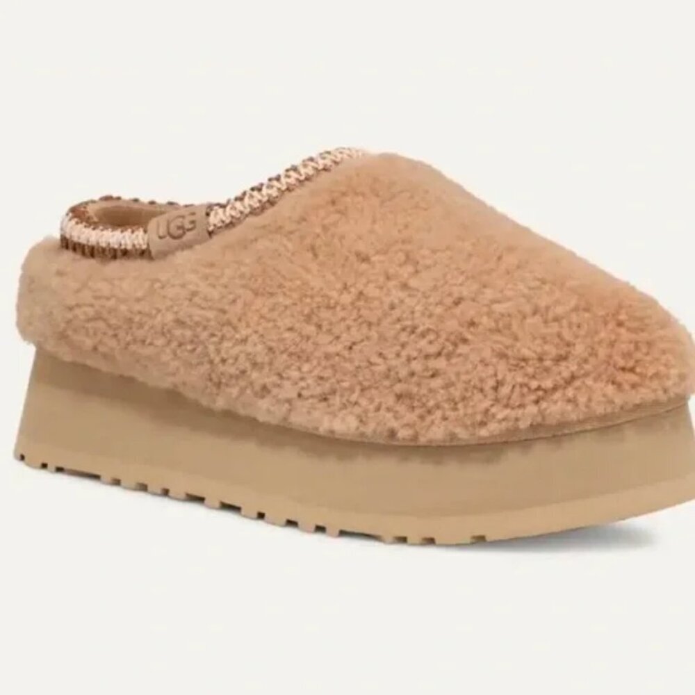 UGG Tazz Maxi Curly Genuine Shearling Platform Slipper Size 10